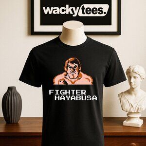 Pro Wrestling 8 Bit NES Game Fighter Hayabusa Character Wrestler Graphic Tee Shi